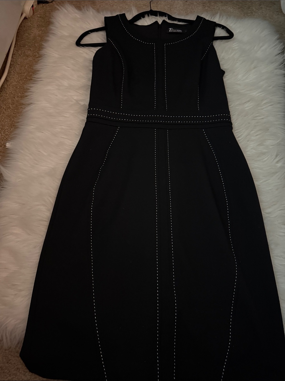 NY & CO Black Sleeveless Sheath Dress with Contrast Stitching